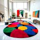 Handcrafted Multicolor Circle Pattern Modern Rug